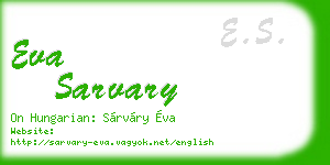 eva sarvary business card